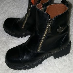 Harley Davidson Senter Leather Ankle Boots
